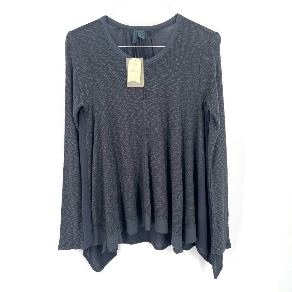 Anthropologie NWT Left of Center Dara Long Sleeve Slub Knit Tunic Flowy Top